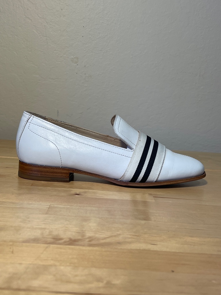 Rag & Bone Amber White And Black Leather Loafers Size 36